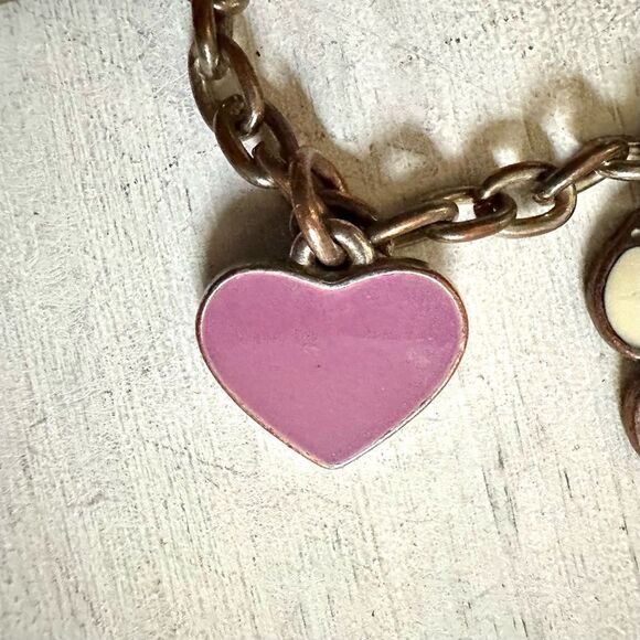 Silver tone enamel charm bracelet - Picture 9 of 12